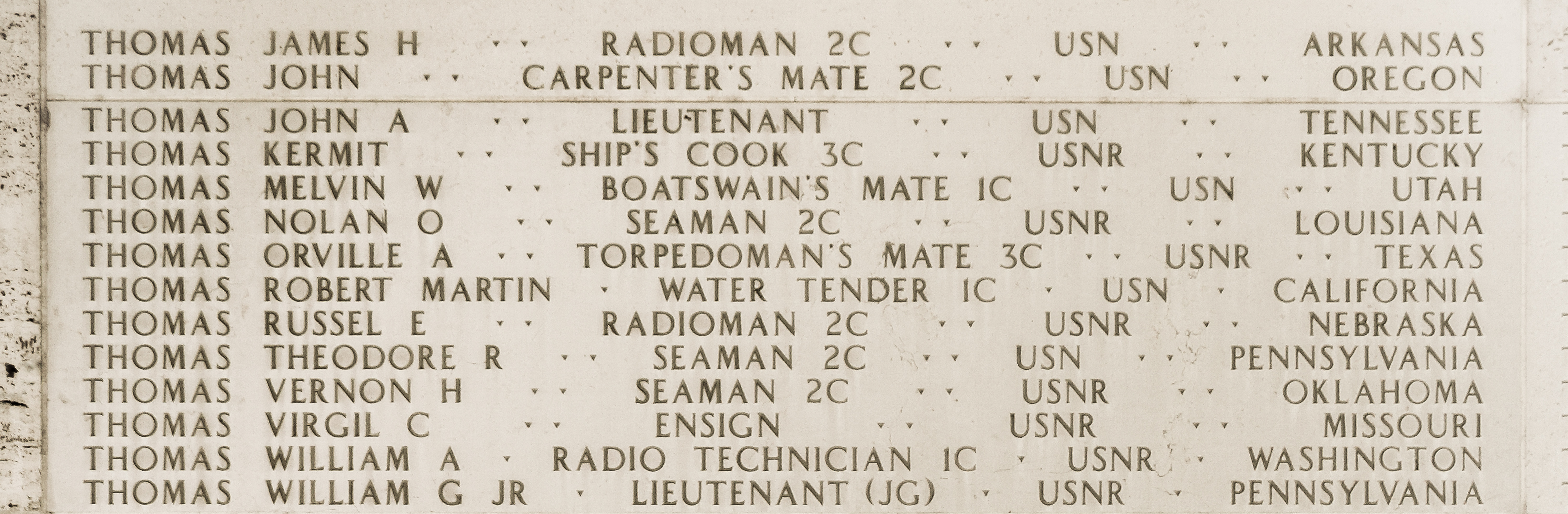 William A. Thomas, Radio Technician First Class